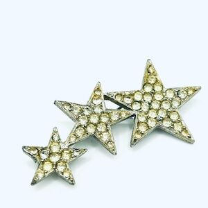Vintage Art Deco Celestial Mystical Rhinestone Shooting Star Brooch Pin